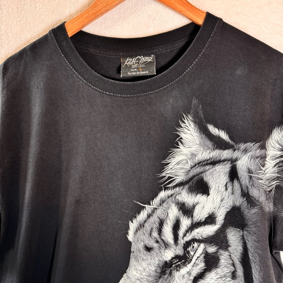 Rock Chang black t shirt double sided tiger print large - Picture 7 of 13